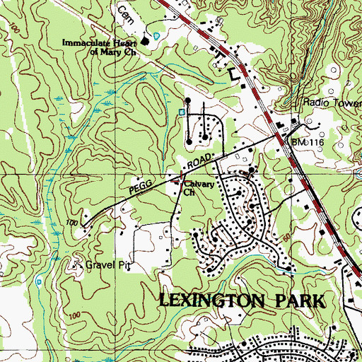 Topographic Map of Calvary Baptist Church, MD