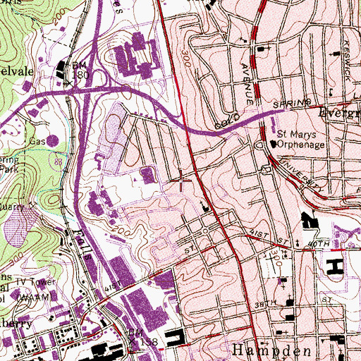Topographic Map of Calvary Chapel Church of God, MD