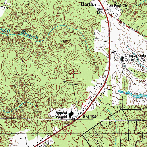 Topographic Map of Calvert County Public Library Library - Southern Branch, MD