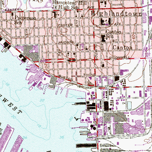 Topographic Map of Canton Harbor Future Care Nursing Home, MD