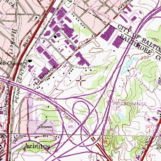 Topographic Map of Canton Research Center, MD