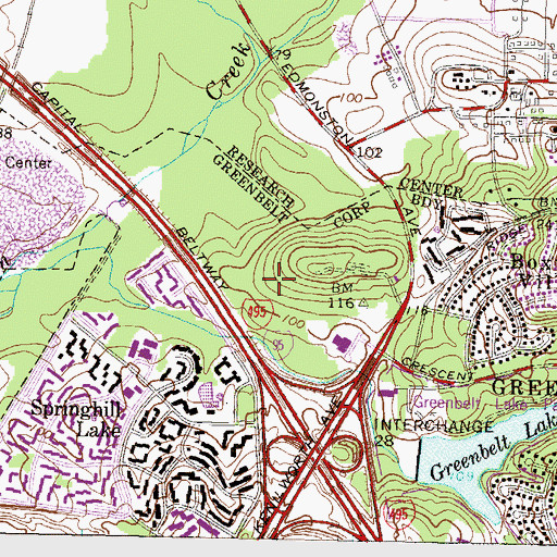 Topographic Map of Capitol Office Park, MD