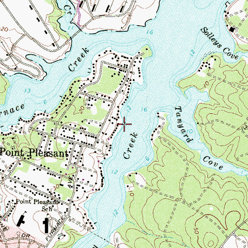 Topographic Map of Captains Cove Marina, MD