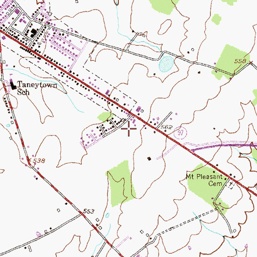 Topographic Map of Carroll County Public Library - Taneytown Branch, MD
