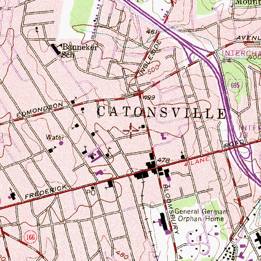 Topographic Map of Catonsville Commons Assisted Living Center, MD