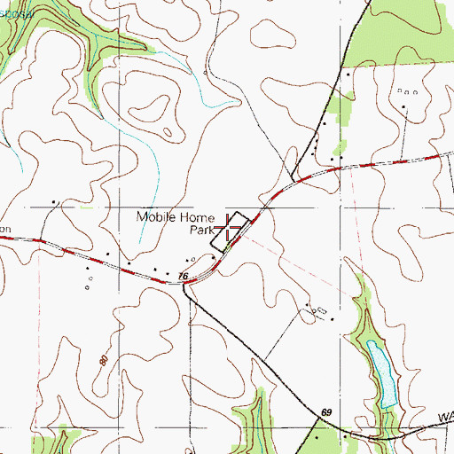 Topographic Map of Cecilton Manor Mobile Home Park, MD