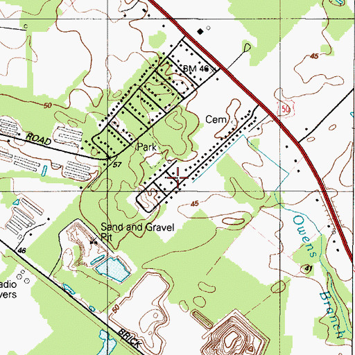 Topographic Map of Cedar Hurst Village, MD