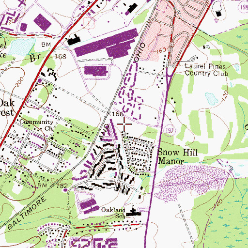 Topographic Map of Cherry Lane Nursing Center, MD