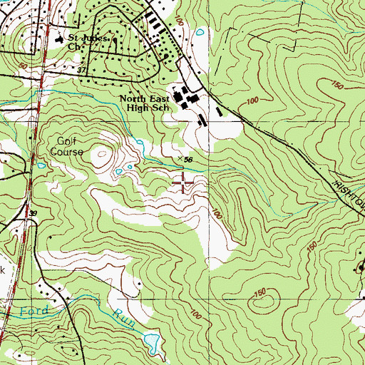 Topographic Map of Chesapeake Bay Golf Club, MD