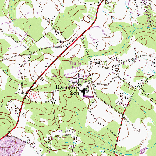 Topographic Map of Chesapeake Mobile Court, MD