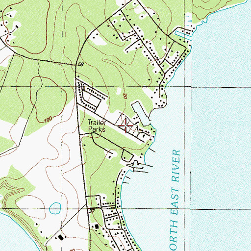 Topographic Map of Chestnut Point Estates, MD