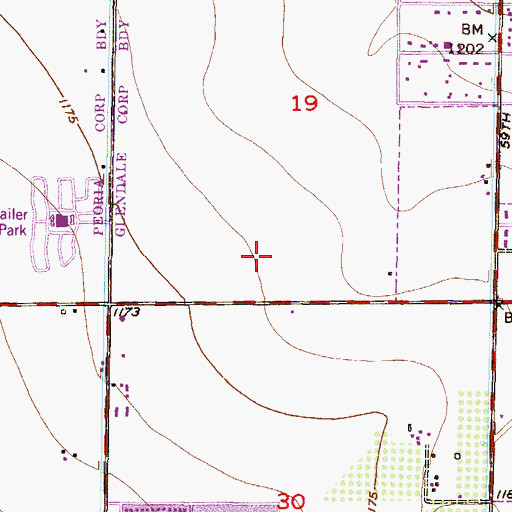 Topographic Map of Quail Lane, AZ
