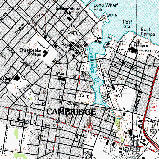 Topographic Map of Church of the Anointed One Ministries, MD