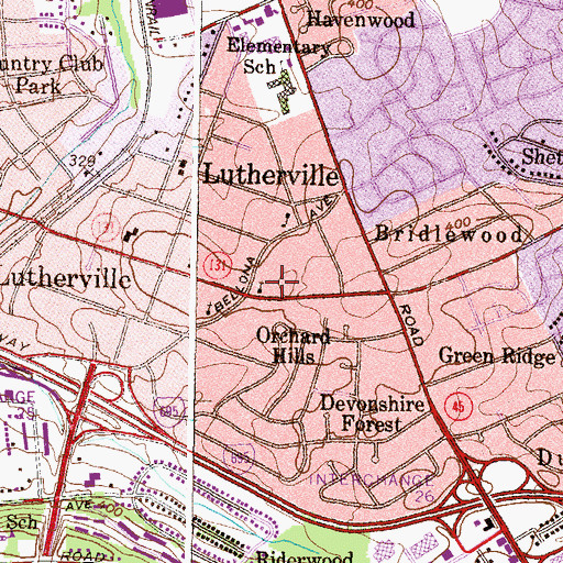 Topographic Map of Church of the Holy Comforter, MD