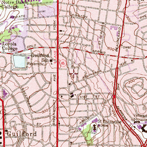 Topographic Map of Church of the Redeemed of the Lord, MD