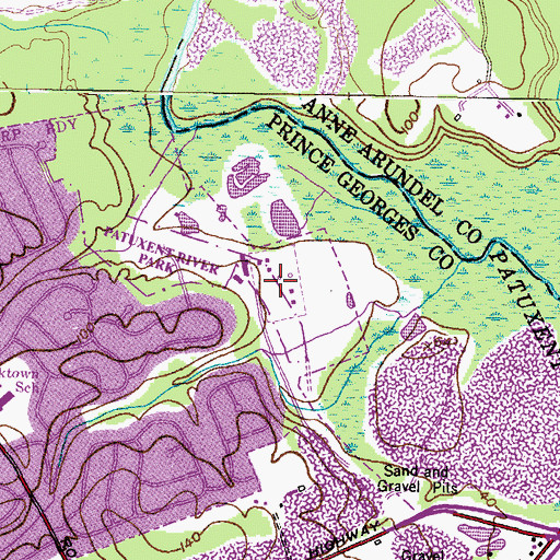 Topographic Map of City of Bowie Wastewater Treatment Plant, MD