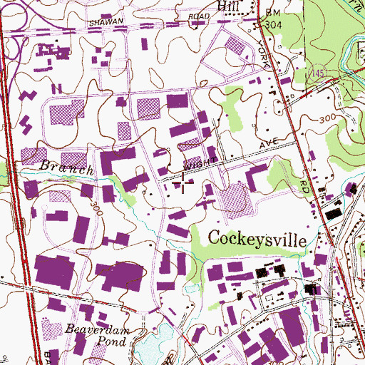 Topographic Map of Cockeysville Hunt Valley Post Office, MD