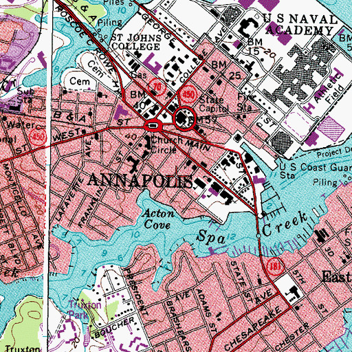 Topographic Map of Colonial Manor Estates, MD