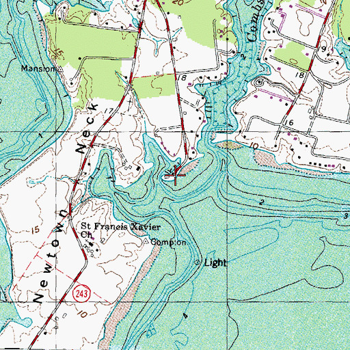 Topographic Map of Combs Creek Marina, MD