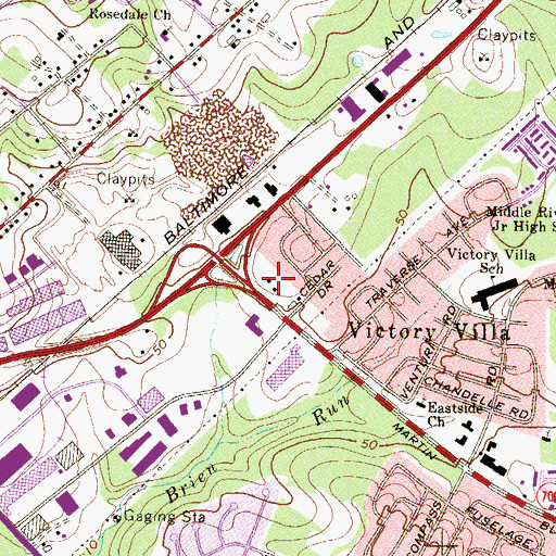 Topographic Map of Cool Breeze Mobile Home Park, MD