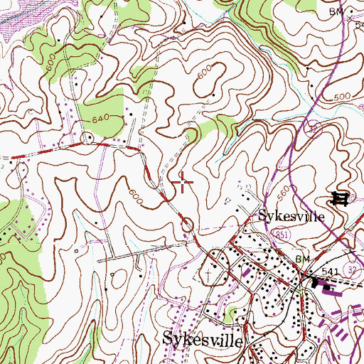 Topographic Map of Copper Ridge Nursing Home, MD