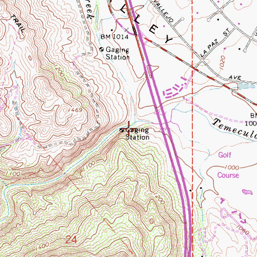 Topographic Map of Temecula Valley, CA