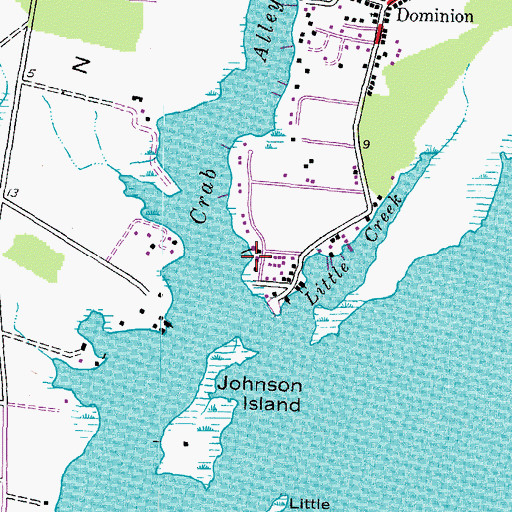 Topographic Map of Crab Alley Marina, MD