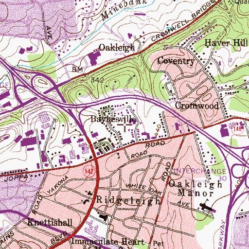 Topographic Map of Cromwell Center Nursing Home, MD