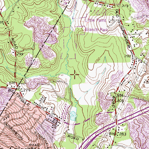 Topographic Map of Cross Creek Golf Club, MD