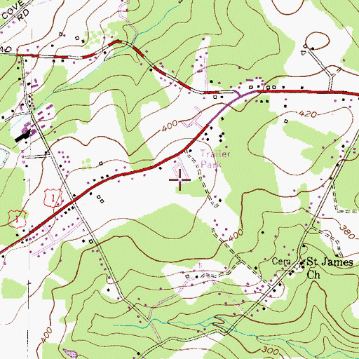Topographic Map of Darlington Mobile Home Park, MD