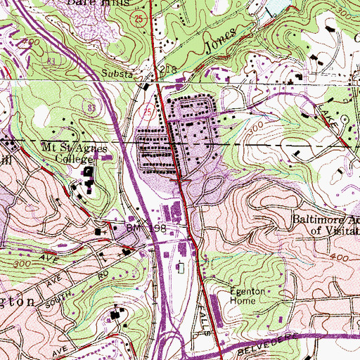 Topographic Map of Divine Life Church, MD