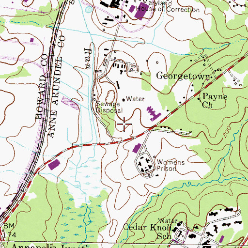 Topographic Map of Dorsey Run Advanced Wastewater Treatment Plant, MD