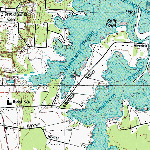 Topographic Map of Drurys Marina, MD