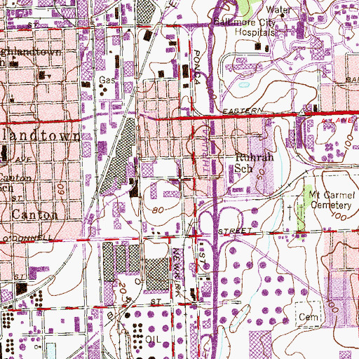 Topographic Map of East Baltimore Church of God, MD