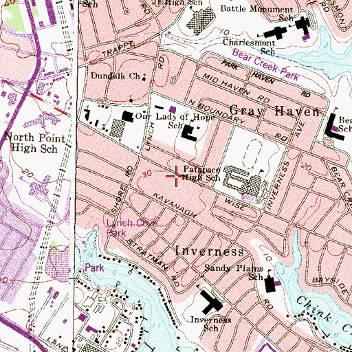 Topographic Map of Eastern Assembly of God Church, MD