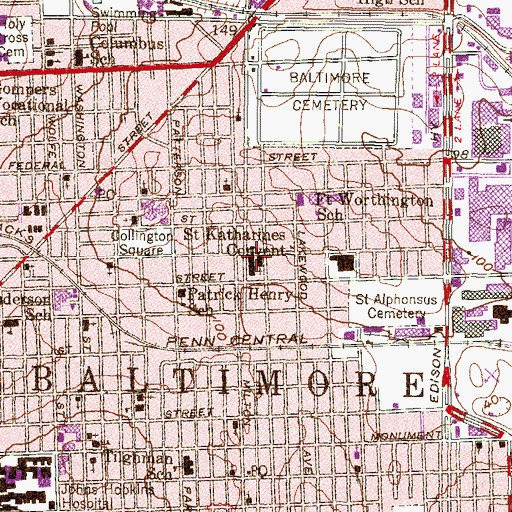Topographic Map of Eastside Baptist Church, MD