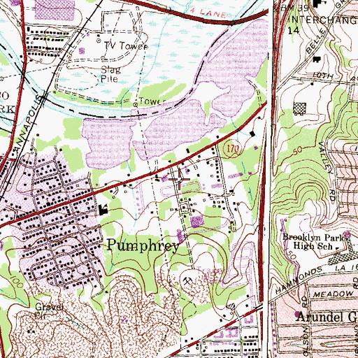 Topographic Map of Ed Mar Trailer Park, MD