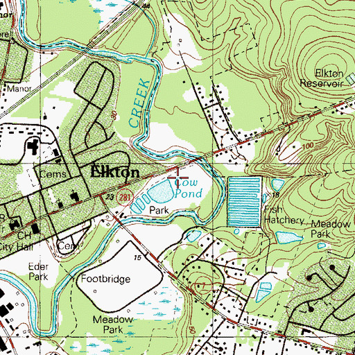 Topographic Map of Elkton Wasterwater Treatment, MD