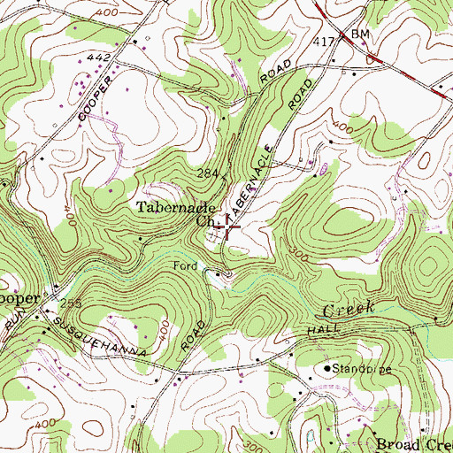 Topographic Map of Encouraged Church, MD