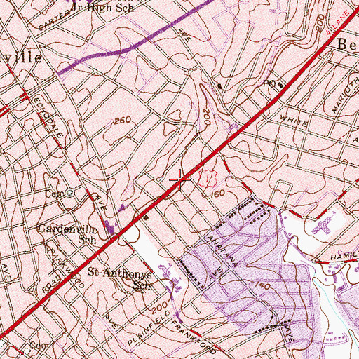 Topographic Map of Ezekiel Baptist Church, MD