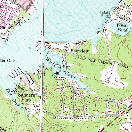 Topographic Map of Fairview Marina, MD