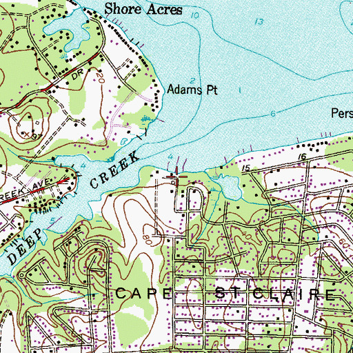 Topographic Map of Fairwinds Marina, MD