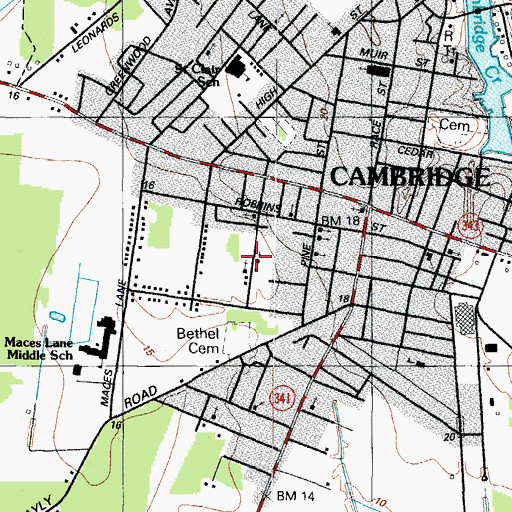 Topographic Map of Faith Seventh Day Adventist Church, MD