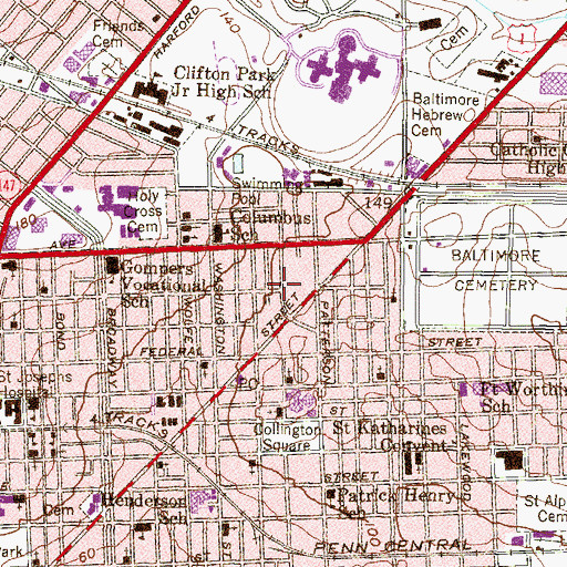 Topographic Map of First Faith Temple Baptist Church, MD