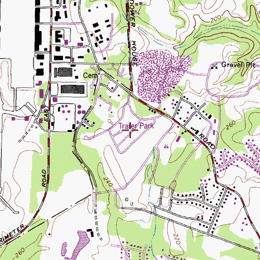 Topographic Map of Flower Village Mobile Home Park, MD