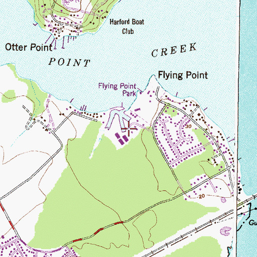 Topographic Map of Flying Point Marina, MD
