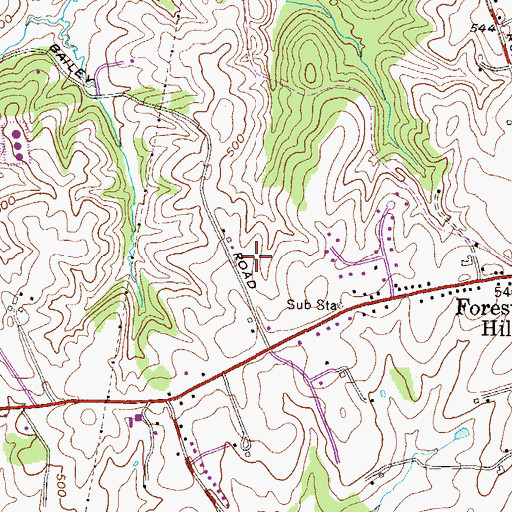 Topographic Map of Forest Ridge Baptist Church, MD