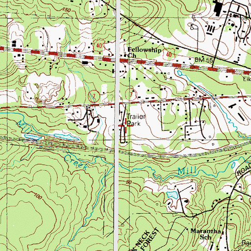Topographic Map of Forest View Village, MD