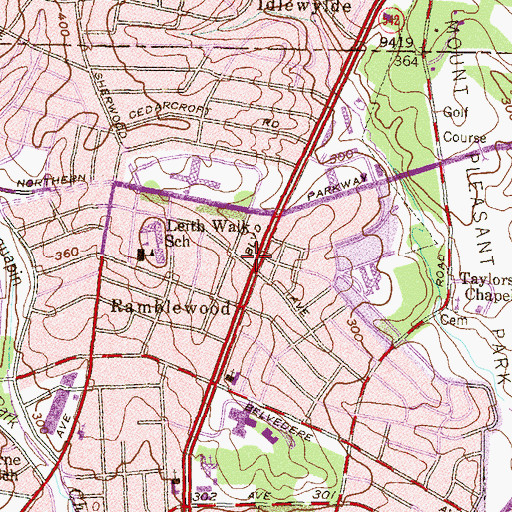 Topographic Map of Friendship Baptist Church, MD