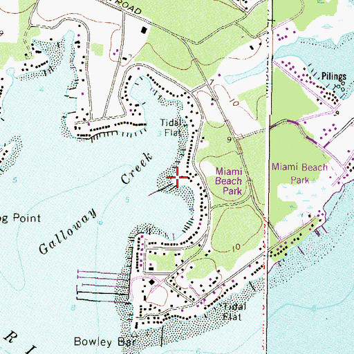 Topographic Map of Galloway Creek Marina, MD